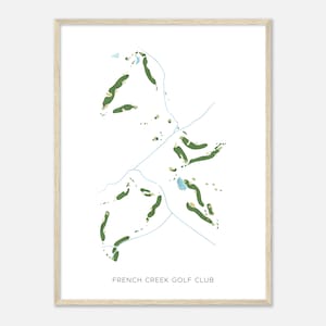 French Creek Golf Club, Pennsylvania - Moderne Aquarell Landkarte | Golfer Geschenk, Golf Wandkunst, Golf Poster Druck, Platz Layout