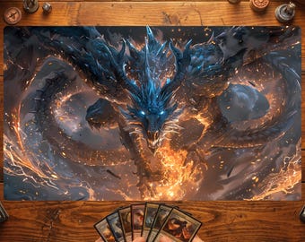 MTGプレイマット、ホワイトドラゴンテーマのMTGマット、ゾーン付きTCG