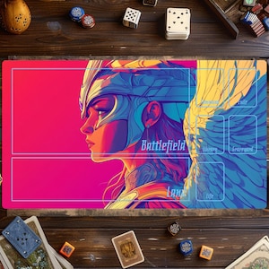 Tapis ange, tapis de jeu cartes magiques, tapis de jeu Magic The Gathering, tapis de jeu jeux de cartes, accessoires MTG, tapis de jeu personnalisé, jeu de cartes à collectionner