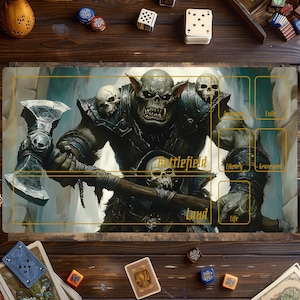 Tapis de jeu Magic The Gathering, tapis de jeu Orc Magic, tapis Lorcana, tapis de jeu pour jeux de cartes, accessoires MTG, tapis de jeu personnalisé, jeu de cartes à collectionner