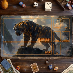 Tapis de jeu magique, tapis de jeu Magic The Gathering, tapis tigre, tapis de jeu pour jeux de cartes, accessoires MTG, tapis de jeu personnalisé, jeu de cartes à collectionner