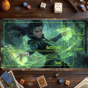 Tapis de jeu cartes magiques, tapis de jeu Magic The Gathering, tapis sorcière, tapis de jeu jeux de cartes, accessoires MTG, tapis de jeu personnalisé, cadeau de Noël
