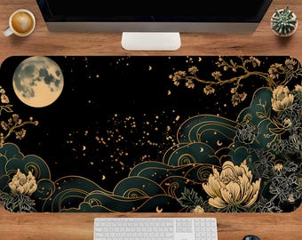 Botanical - Plant Desk Mat, Floral Deskmat, Cottagecore Desk Mat, Gaming Mouse Pad, Keyboard Mat, Flower Office Mat, Cute Office Decor
