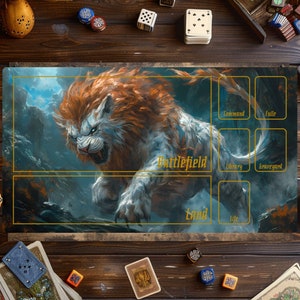 Tapis de jeu Magic Card, tapis de jeu Magic The Gathering, tapis Lion, tapis de jeu pour jeux de cartes, accessoires MTG, tapis de jeu personnalisé, jeu de cartes à collectionner