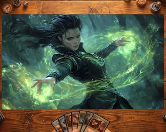 MTGプレイマット、スターメイジテーマMTGマット、ゾーン付きTCGプレイ