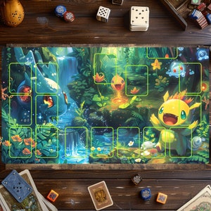 Tapis de jeu Pokémon, tapis de jeu Pokémon - tapis de jeu, tapis de jeu pour jeux de cartes, accessoires TGC, tapis de jeu personnalisé, jeu de cartes à collectionner