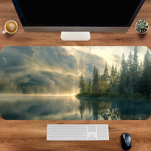 Extended Mountain Mouse Pad, Aesthetic Nature Deskmat, XXL Desk Pad, Desk Decor, Customized Mousepad,Non Slip Mousepad