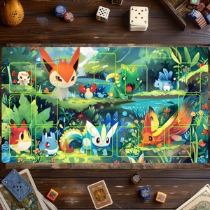 Tapis de jeu Pokémon, tapis de jeu Pokémon - tapis de jeu, tapis de jeu pour jeux de cartes, accessoires TGC, tapis de jeu personnalisé, jeu de cartes à collectionner