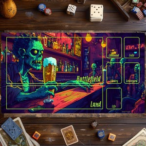 Tapis de jeu Magic Card, tapis de jeu Magic The Gathering, tapis zombie, tapis de jeu pour jeux de cartes, accessoires MTG, tapis de jeu personnalisé, jeu de cartes à collectionner
