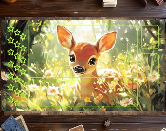 Cute Deer Lorcana Mat, Lorcana Card Game, Disney Playmat, MTG Accessories, Custom Play Mat, Trading Card Game, Playmat With Zones