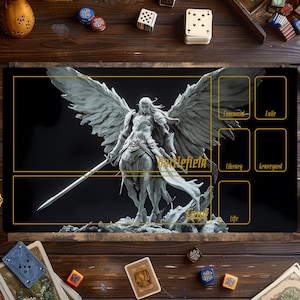 Tapis de jeu Angel MTG, tapis de jeu cartes magiques, tapis de jeu pour jeux de cartes, accessoires MTG, tapis de jeu personnalisé, jeu de cartes à collectionner, guerrier elfe