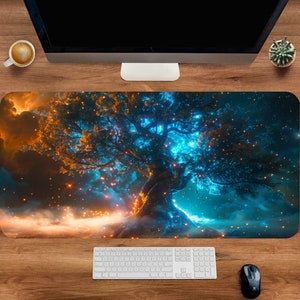 Tree Of Life Gaming Desk Pad, Anime Mouse Pads, Cute Desk Mat, Large Deskmat, Desk Accessories, Office Table Organizer, Gaming Mouse Pad