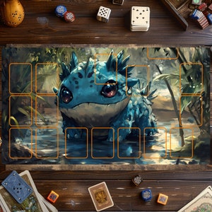 Tapis de jeu Pokémon, tapis de jeu Pokémon - tapis de jeu avec zones, tapis de jeu pour jeux de cartes, accessoires TGC, tapis de jeu personnalisé, cadeau de Noël