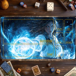 Tapis de jeu Magic Card, tapis de jeu Magic The Gathering, tapis sorcière, tapis de jeu jeux de cartes, accessoires MTG, tapis de jeu personnalisé, cadeau de Noël
