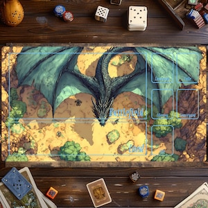 Tapis de jeu MTG Commander Dragon, tapis de jeu de cartes magiques, tapis de jeu de jeux de cartes, accessoires MTG, tapis de jeu personnalisé, jeu de cartes à collectionner, cadeau pour les joueurs