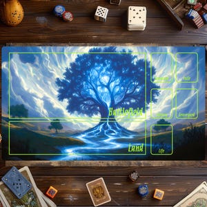 Tapis de jeu Magic The Gathering, tapis Arbre de vie, tapis de jeu magique, tapis de jeu pour jeux de cartes, accessoires MTG, tapis de jeu personnalisé, jeu de cartes à collectionner