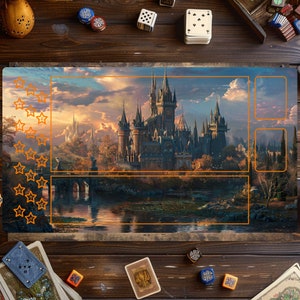 Castle Lorcana Mat, Lorcana Card Game, Magic Castle Playmat, MTG Accessories, Custom Play Mat, Trading Card Game, Playmat With Zones