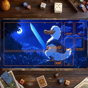 Magic Mat, MTG Card Game, Duck Playmat, Cute Duck Deskmat, MTG Accessories, Custom Play Mat, Trading Card Game, Playmat With Zones