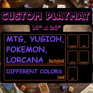 Tapis de jeu personnalisé, tapis de jeu personnalisé MTG - Lorcana - YuGiOh - Pokémon, tapis de jeu personnalisé, tapis de jeu pour jeux de cartes, accessoires MTG, jeu de cartes à collectionner