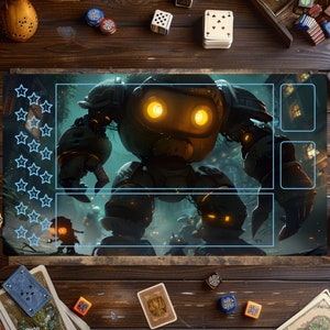 Lorcana Playmat, Card Games Play Mat, Lorcana Mat, Cute Robot Playmat, MTG Accessories, Custom Play Mat, Trading Card Game, Disney Mat
