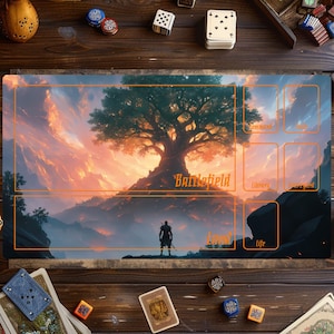 Tapis de jeu MTG Commander, tapis de jeu cartes magiques, tapis de jeu arbre de vie, accessoires MTG, tapis de jeu personnalisé, jeu de cartes à collectionner, cadeau de Noël