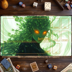 Tapis de jeu Magic Card, tapis de jeu Magic The Gathering, tapis sylvestre, tapis de jeu pour jeux de cartes, accessoires MTG, tapis de jeu personnalisé, cadeau de Noël