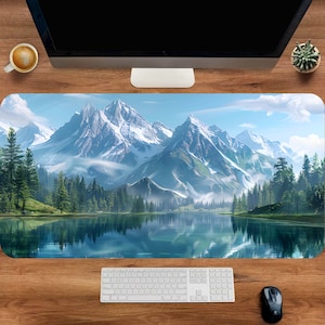Extended Mountain Mouse Pad, Aesthetic Nature Desk Mat, XXL Desk Pad, Desk Decor, Customized Mousepad, Non Slip Deskmat
