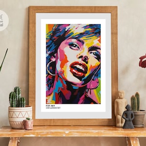 Colorful Pop Art Woman Face Poster (Digital Download)