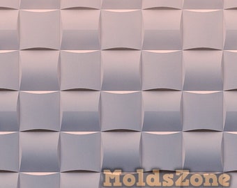 3D panel Molds for gypsum, plaster or concrete tile for decorative wall panels 'Harmony' KIT 4 pcs