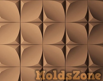 3D panel Molds for gypsum, plaster or concrete tile for decorative wall panels 'Zoom' KIT 4 pcs