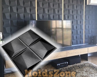 3D panel Molds for gypsum, plaster or concrete tile for decorative wall panels 'Squares' KIT 4 pcs