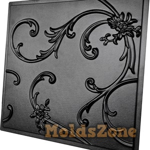 3D wall panel Mold for gypsum, plaster or concrete tile for decorative wall panels 'Monograms'