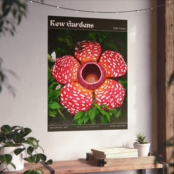 Botanical Kew Gardens Poster: Rafflesia Arnoldii, World's Largest Flower - Floral Art Print Fine Art Posters