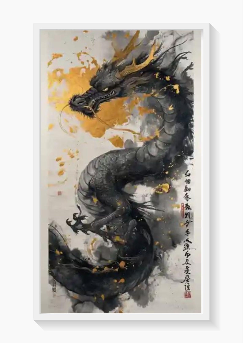 Japanese Wall Art Japanese Wall Decor Dragon Wall Art Wall Art Gallery Wall Set Dragon Print