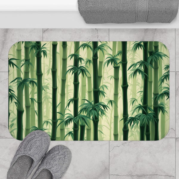 Bamboo Tree Tropical Forest Bath Mat, Bathroom Accessories, Kitchen Mat, All Purpose Anti Slip Mat, Gift For Home