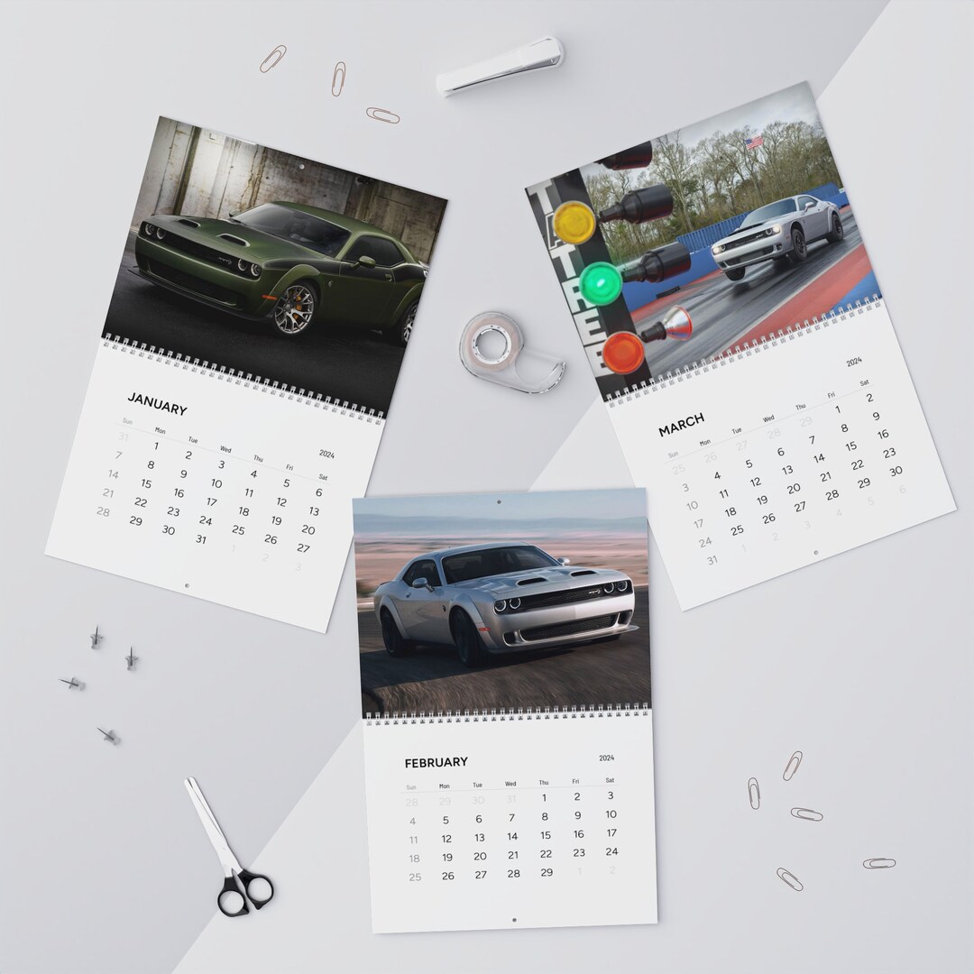 Dodge Challenger Coupe Wall Calendars 2024 Etsy