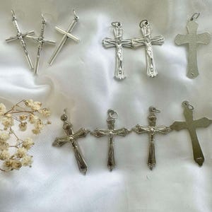 Italian-Made Silver Oxidised Crucifix for Rosary Making, DIY Quality Rosary Parts