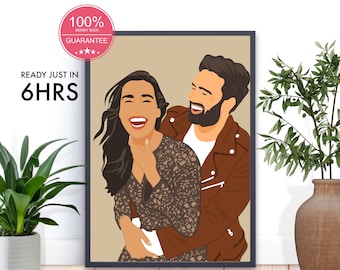 Retrato sin rostro, Ilustración personalizada, Foto personalizada, Ilustración fotográfica, Retrato personalizado, Regalo de novio, Regalo de novia