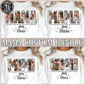 Custom Floral Frame Photo Canva Template, Mothers Day Png, Add Your Photos, Mama Floral Png, Hand drawn, Mama with Kids Photo