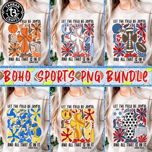 BUNDLE Let The Field Be Joyful Png, Boho Baseball Png, Baseball Png, Christian Png, Bible Verse Png, Boho Christian, Retro Baseball Png