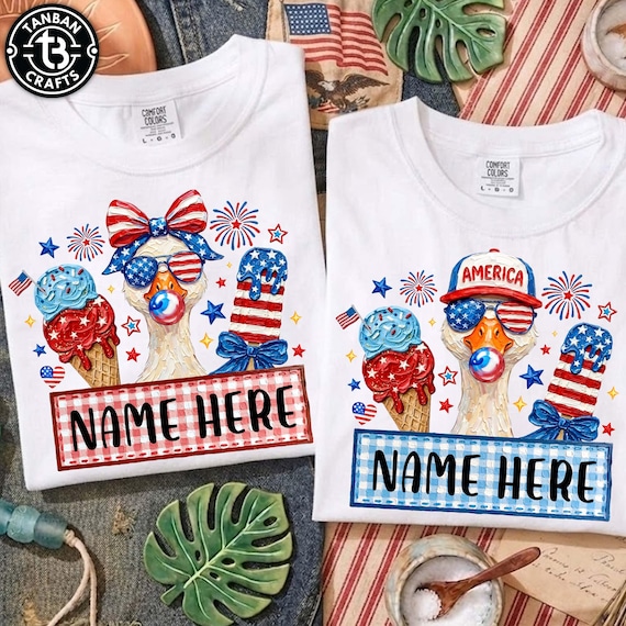 Brushstroke 4th Of July Kids Png, Goose 4th Of July,Patriotic Boys Girls Png, 4th Of July Kids Name Png, American Png, Usa Bow, Usa Coquette
