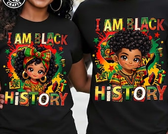 I'm Black History, black girl png, I'm Black History, Black Boy / Girl Juneteenth png, Black History png, BHM voor kinderen png, BLM-shirtsublimatie