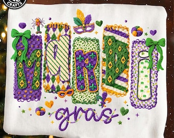 Hilo sintético Mardi Gras (Png), Tejido de punto con purpurina preppy (Png), Bordado falso de ganchillo Mardi Gras (Png) Luisiana (Png), Ganchillo de ganchillo Mardi Gras (Png)