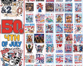 50+ Patriotic 4th of July Bundle Png, Preppy America Coquette Png, Girly USA Png, Memorial Day Png, Retro 1776 Png, Patriotic Bundle Png