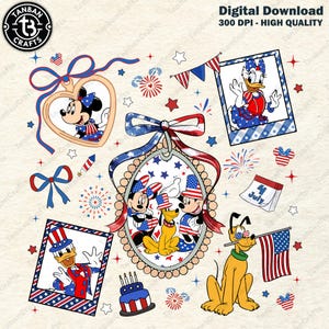 Mouse 4th Of July PNG, Cartoon 4th July Png, Fourth Of July Designs, 4th of July Coquette Png, Mouse Coquette bow 4th Of July Png