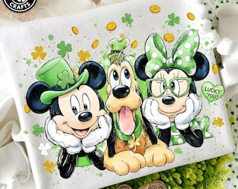 Mouse St. Patrick's Day png, Mouse and Friends St. Patricks png, Iers png-ontwerp, trendy St. Pattys Day png, Lucky Season-sublimatieontwerp