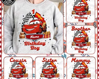 Birthday Boy Car PNG, Birthday Cart Movie Character Matching Bundle PNG, Family Matching Birthday Shirt, Birthday Gift For Kid PNG