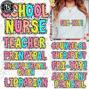 Teacher Dalmatian Bundle Png, Dalmatian Dots Png, Princial, Counselor, Librian , Fri-yay , Back To School , Teacher Appreciation