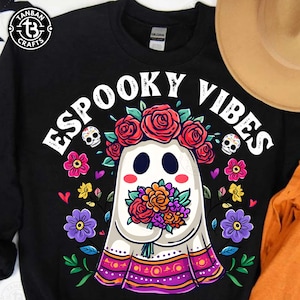 Espooky Vibes Png, Halloween Mexican Conchas Ghost Png, Spooky Conchas PNG, Halloween Conchas Png, Funny Pantasmas Ghost Pan Dulce Png