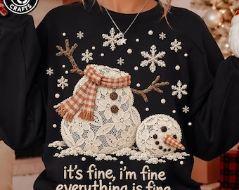 Vintage Christmas PNG, Cute Lace Snowman Design, Funny Christmas Sublimation, Santa Claus Holiday PNG, Merry Christmas Digital Download
